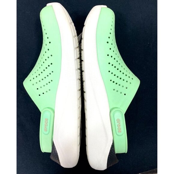 CROCS Lite Ride Clog Shoes Green/White Memory Foam Insole Breathable W8, M6 EUC - Picture 5 of 9